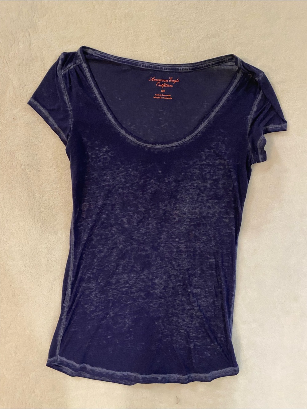 American Eagle Outfitters Womens Navy Scoop Neck Tee S/P